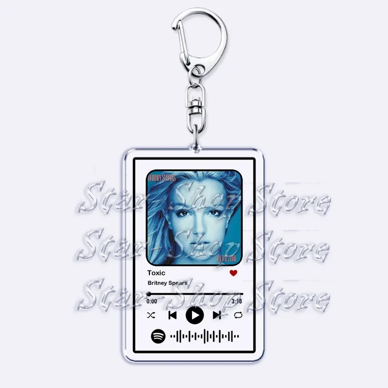 Popular Singer Keychains for Women Accessories Bag Toxic Baby One More Time Womanizer Music Songs Keying Jewelry Fans Gifts