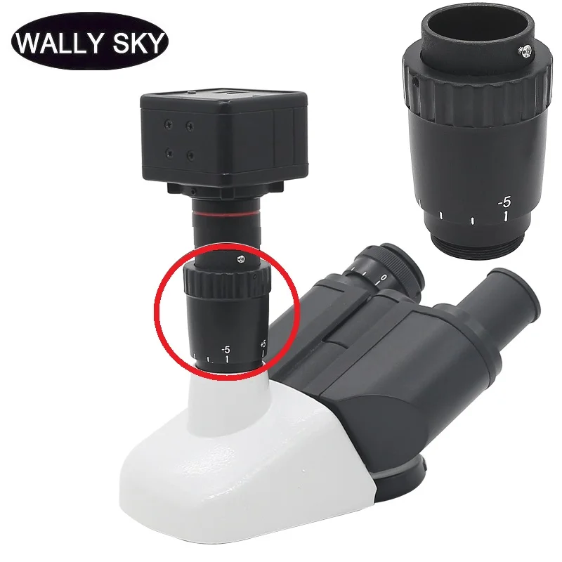 Adjustable Eyepiece Linker for Trinocular Biological Microscope Industrial Camera CCD Bio-microscope Photography 23.2mm Scale