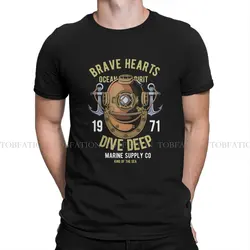 Dive Scuba Diving 100% Cotton TShirts Brave Hearts Diver King Of The Sea Personalize Men's T Shirt Hipster Clothing Size S-6XL