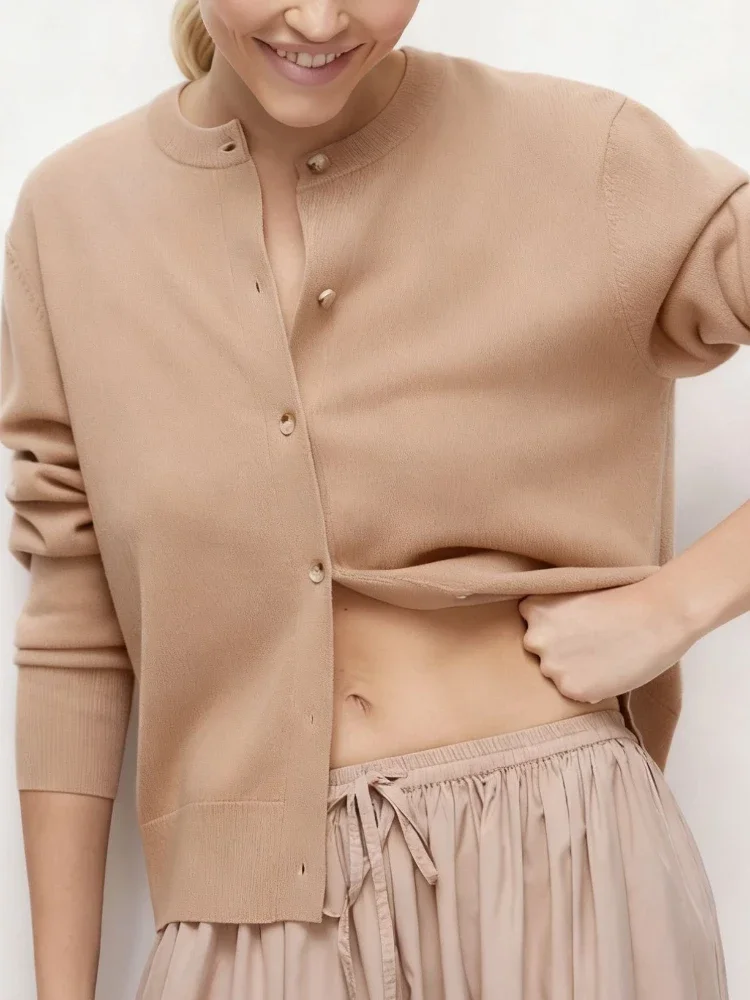 

Casual Knit Sweater Cardigan For Women Solid Slim Commute Long Sleeve Fashion Patchwork Sweater Female Knitwear Cardigan