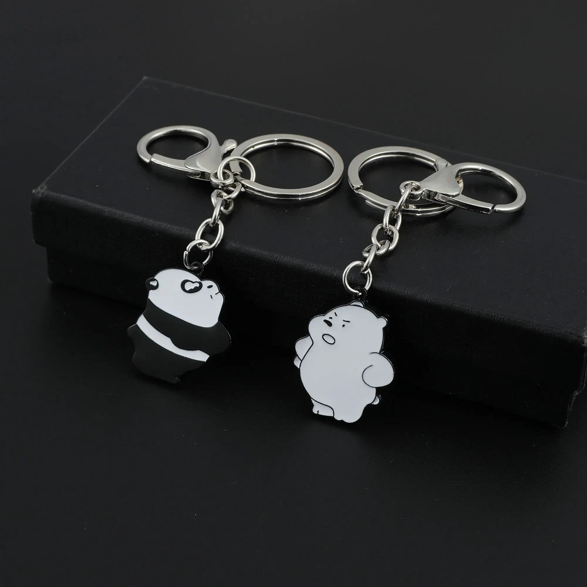 Cartoon Cute Panda Pendant Keychain Metal Alloy Keyring Waist Ornaments Bag Charms Accessories Gifts For Children Jewelry