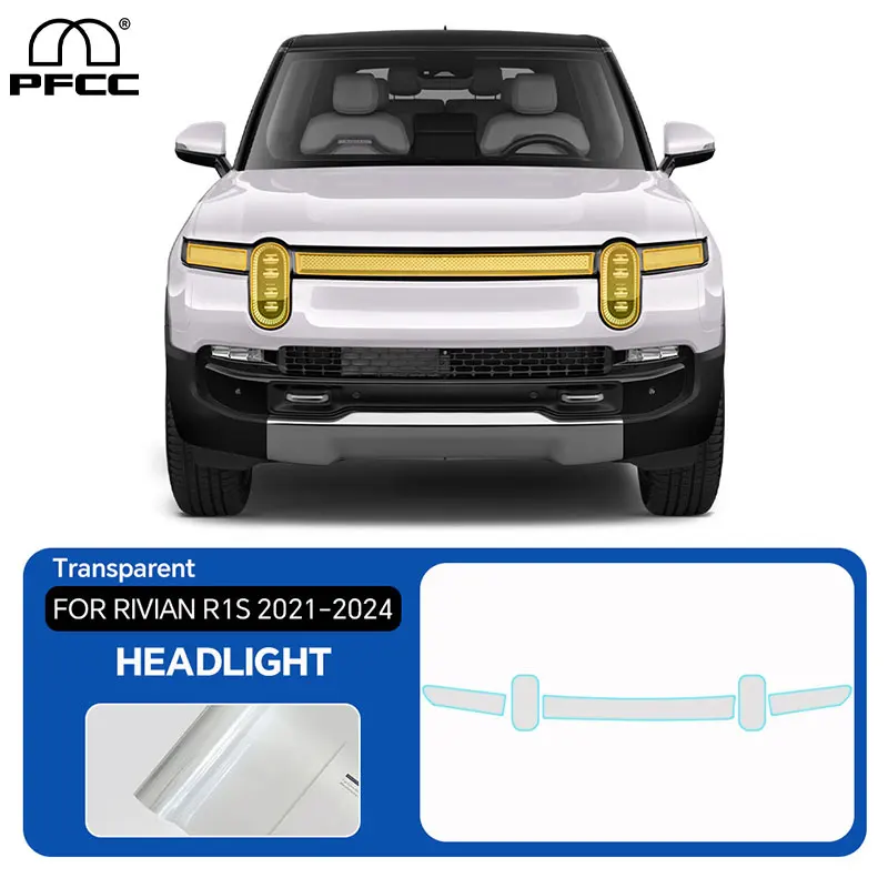 

PFCC Smart Photochromic Headlight Protection Car Film PPF TPU for Rivian R1T 2021 2022 2023 Self-healing Anti-scratch Film