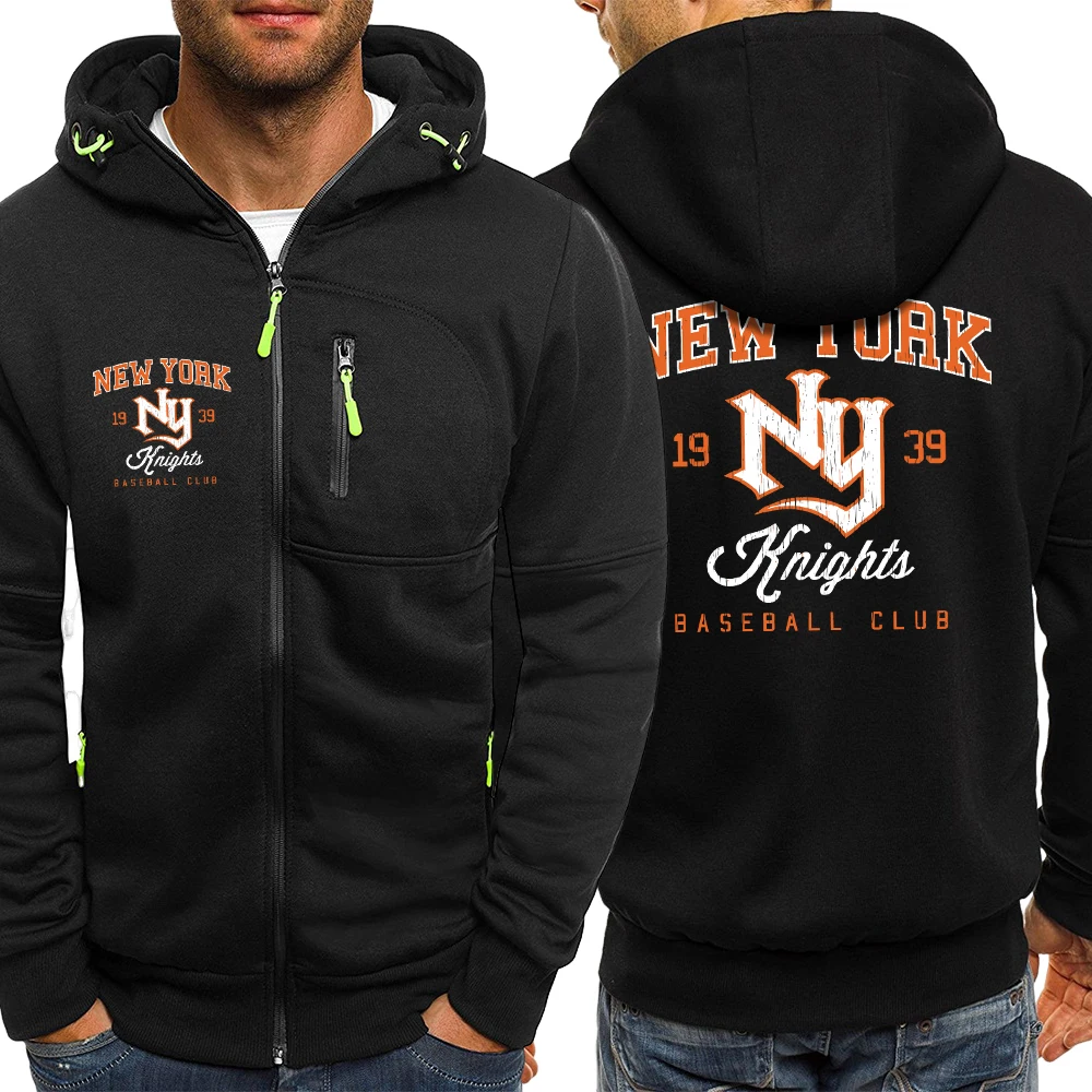 

Нью-Йоркский бейсбольный клуб, дизайн, мужские куртки на молнии, модные свободные толстовки, мягкая повседневная одежда, осенний флис, мужской с длинным рукавом