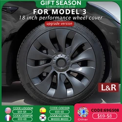 Substituição do tampão do cubo do carro para Tesla Model 3, 18 Polegada Cap da roda, Hubcap da roda do automóvel, acessórios completos da tampa da borda, 2018-2023, 4pcs