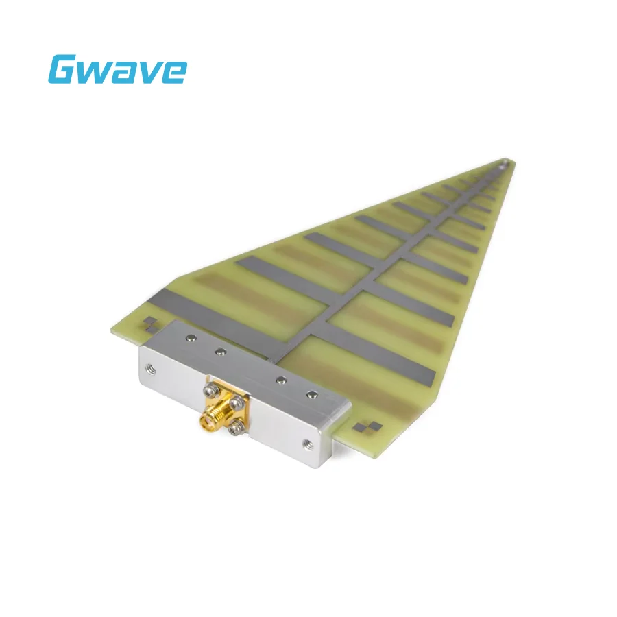 Antena log-periodyczna o bardzo szerokim zakresie pasmowym, zysk 6dBi, zakres częstotliwości od 2 GHz do 12 GHz, antena RF