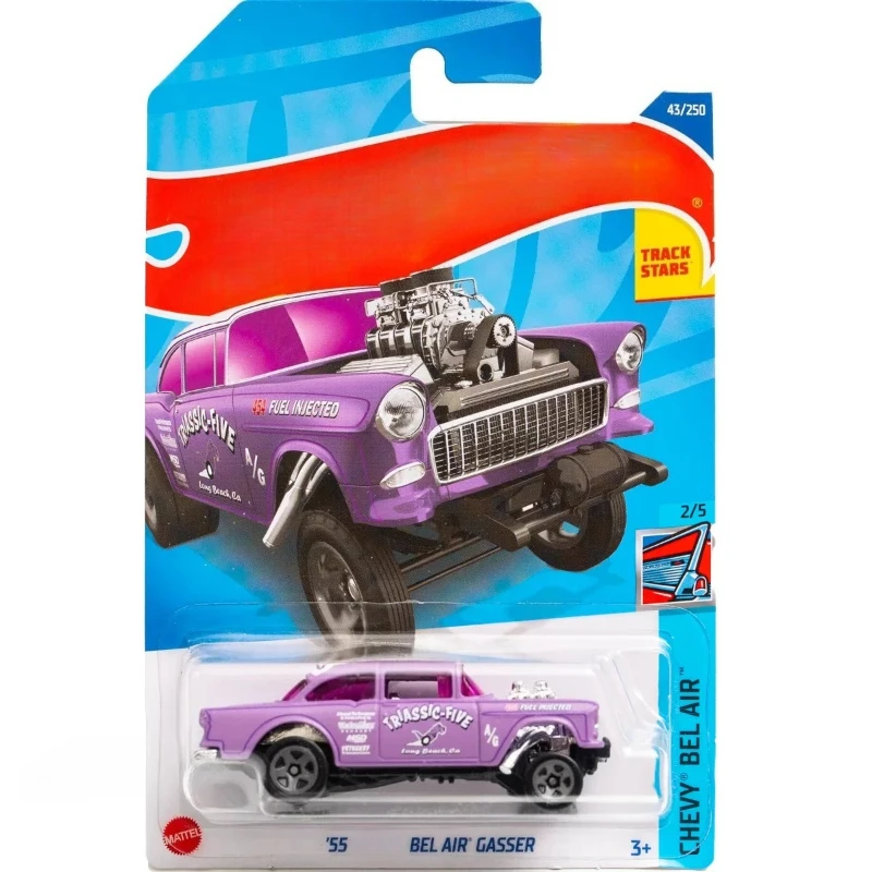 Металлическая коллекционная модель автомобиля 43/250 '55 Bel Air Gasser Track Stars 2/5 Classic 1955 Gasser Drag Car, подарок