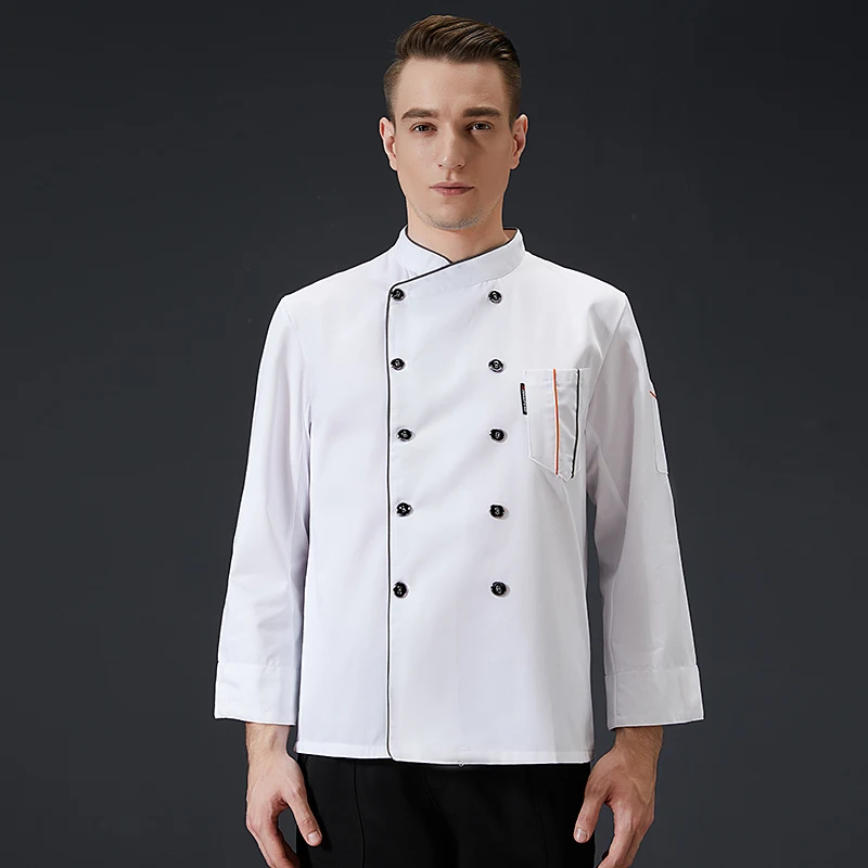 "Chef Uniform For Men Jacket Cooking Clothes Kitchen Shirt Suit Waitress Food Service Coat Girl Personalized Works Custom Logo