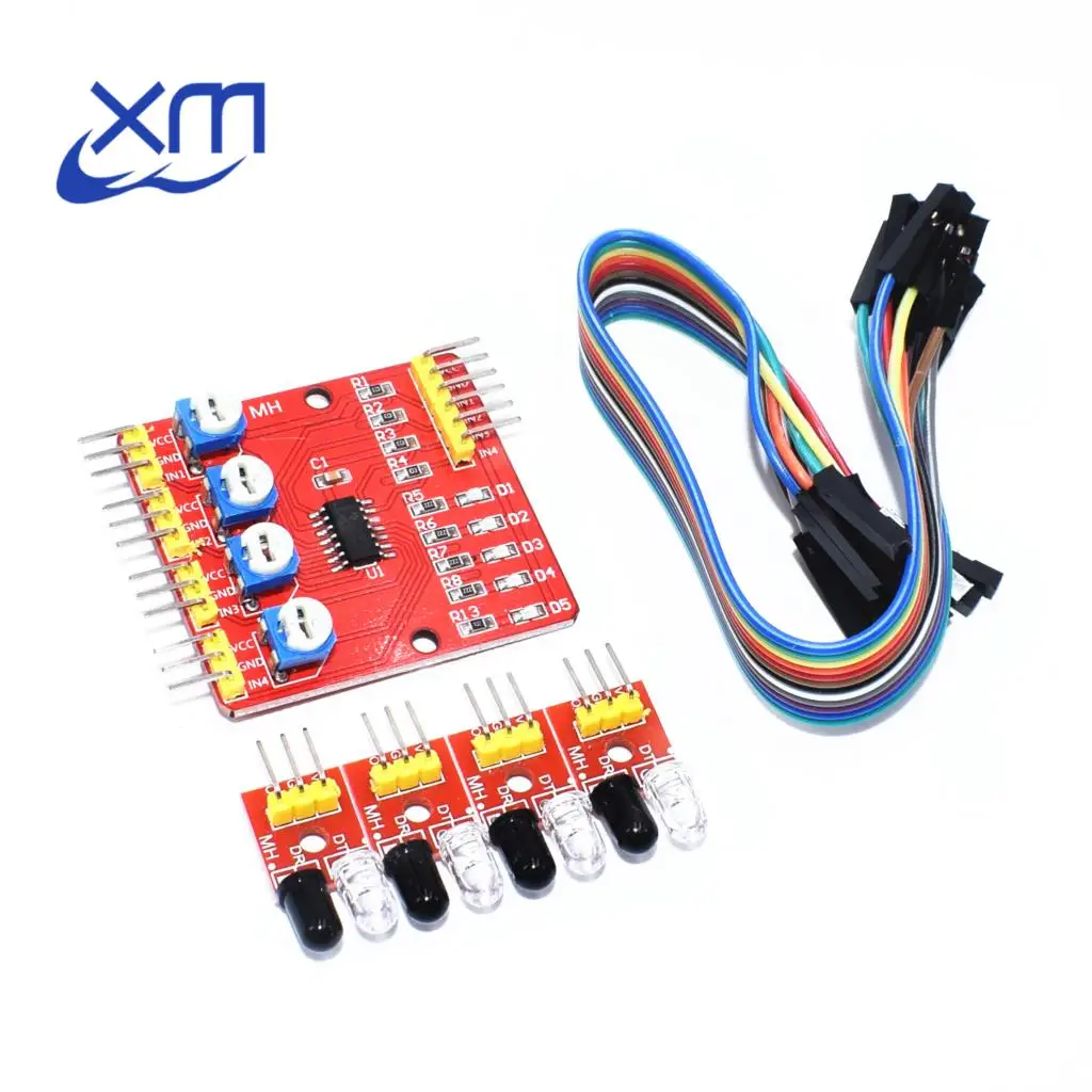 Four Way 4 Channel Infrared Detector Tracing Transmission Line Obstacle Avoidance Sensor Module