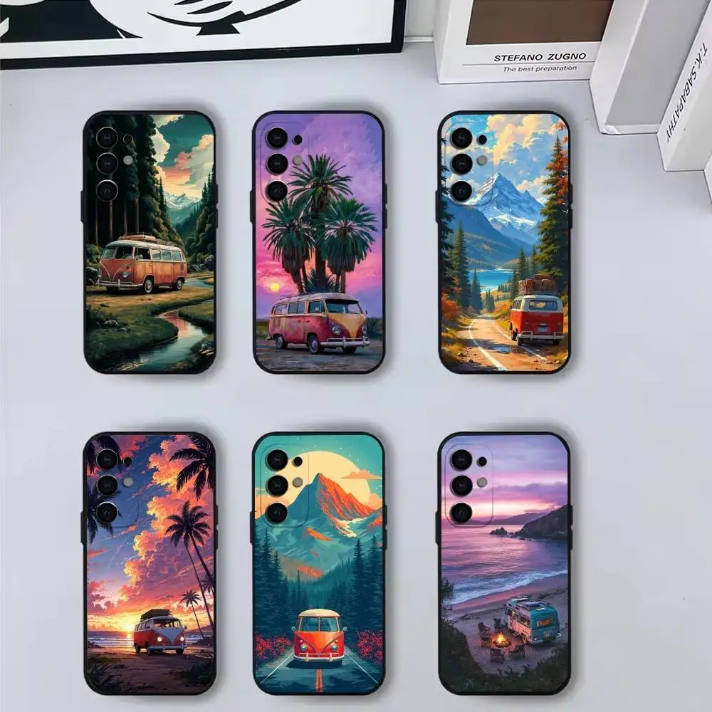 

Combi V-Van Car Camping Phone Case For Samsung S25,S24,S21,S22,S23,S30,Ultra,S20,Plus,Fe,Lite,Note,10,9,5G Black Cover