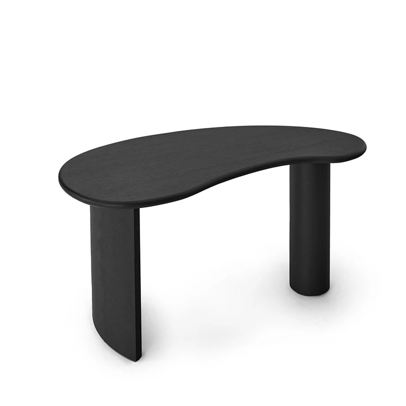 

！@Nordic Home Office Furniture Black Color Office Writing Desk Modern 1.5M Solid Wood Office Table