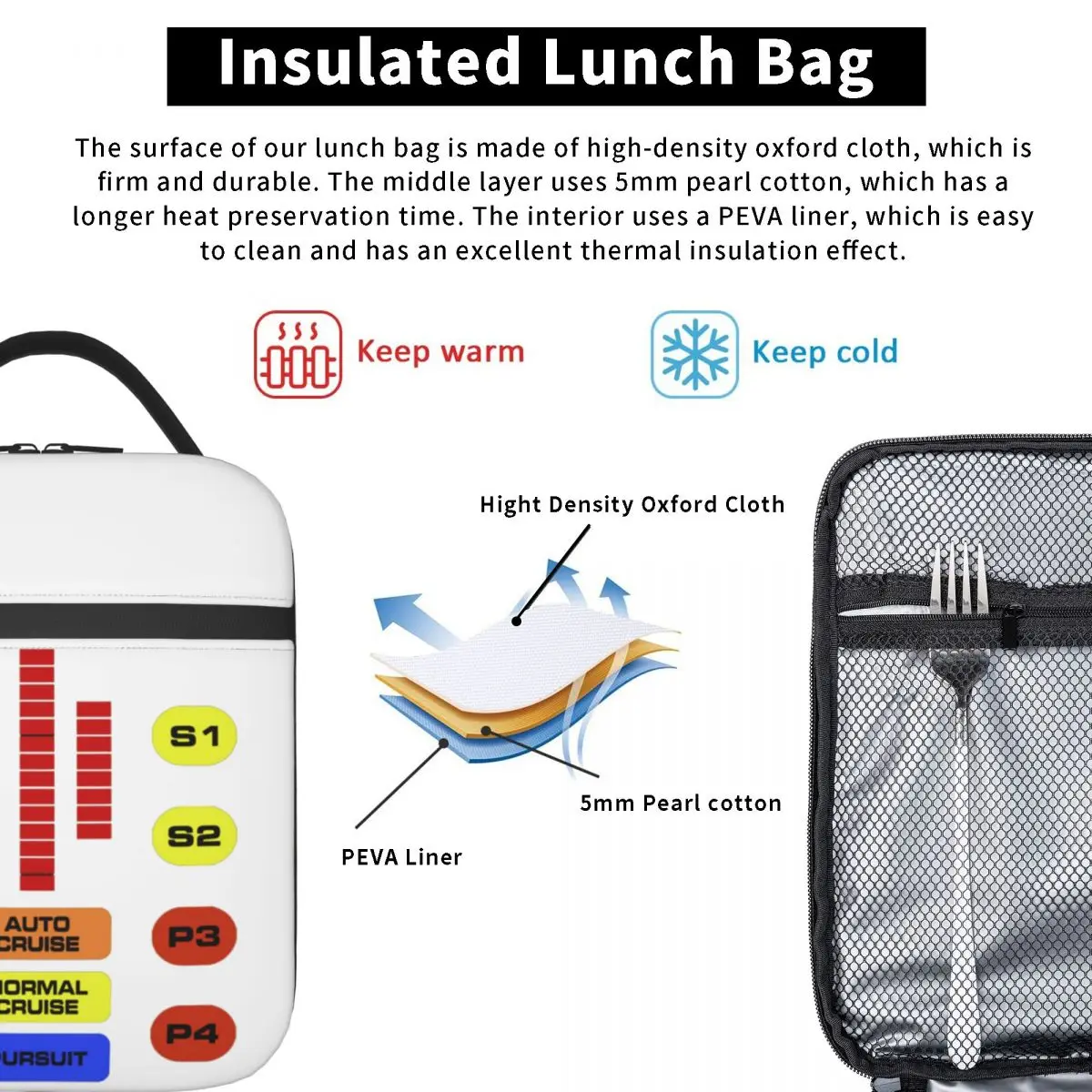 Kitt Voice Box Knight Rider Insulated Lunch Bag for Women Children Portable Food Boxes Thermal Lunch Box Tote