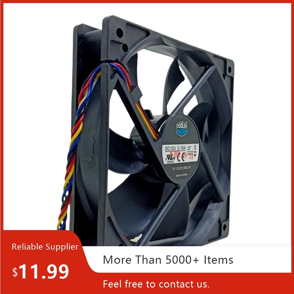 

120mm PWM Cooling Fan 12V 60CFM, Dual Ball Bearing, Speed Control, DF1202512B2LN for PC Cases & Servers