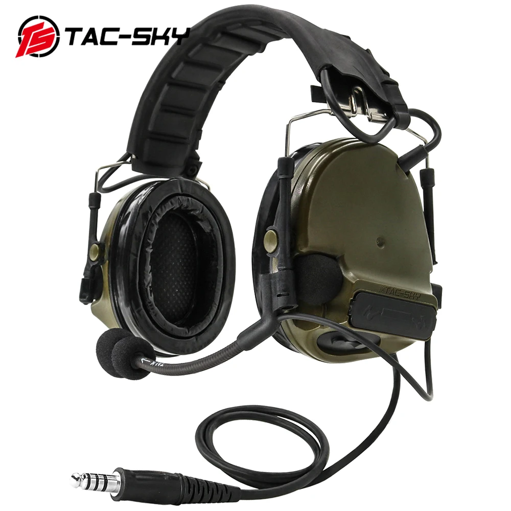 TAC-SKY COMTAC Shooting Headset Can Communicate COMTAC III Tactical Headset Hearing Protection Military Airsoft Shooting Headpho