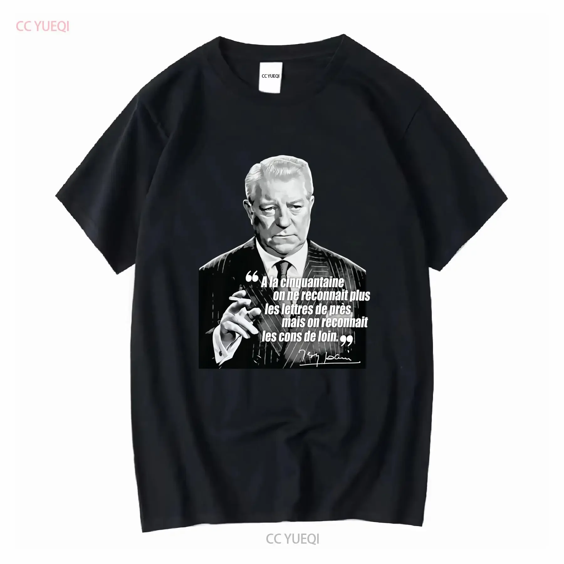 50th birthday T Shirt cotton for men Jean Gabin humor French actor cult man gift idea long or short sleeves vintage Washed