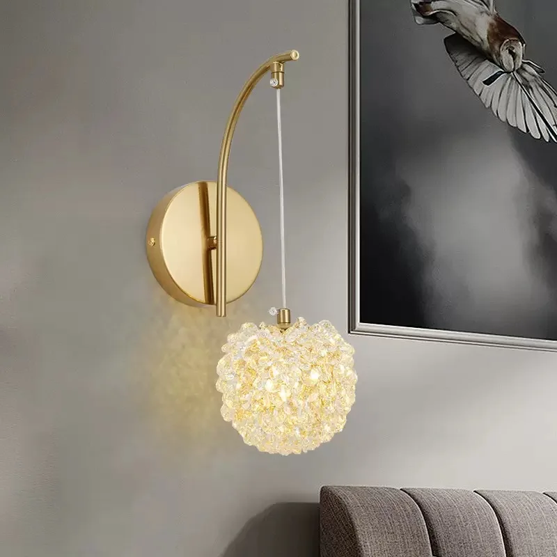 

Crystal Pendant Light Luxury Fashionable Crystal Wall Lamp Indoor Living Room Bedroom Household LED Crystal Light