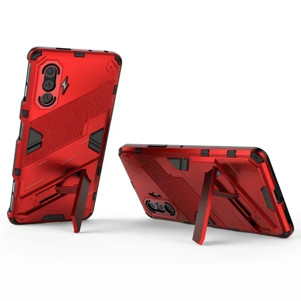 Shockproof Armor Rugged TPU Bumper Fundas Cover For Xiaomi Poco F3 GT Redmi K40 K 40 Gaming Case PC Stand Coque Shell Housing