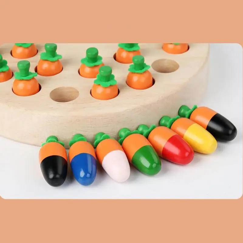 Mushroom Radish Shaped Color Memory Chess Montessori Educational Color Cognitive Ability For Kids Children