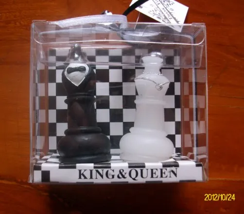 2sets/lot Baby Shower King & Queen Chess Piece Candle Favors