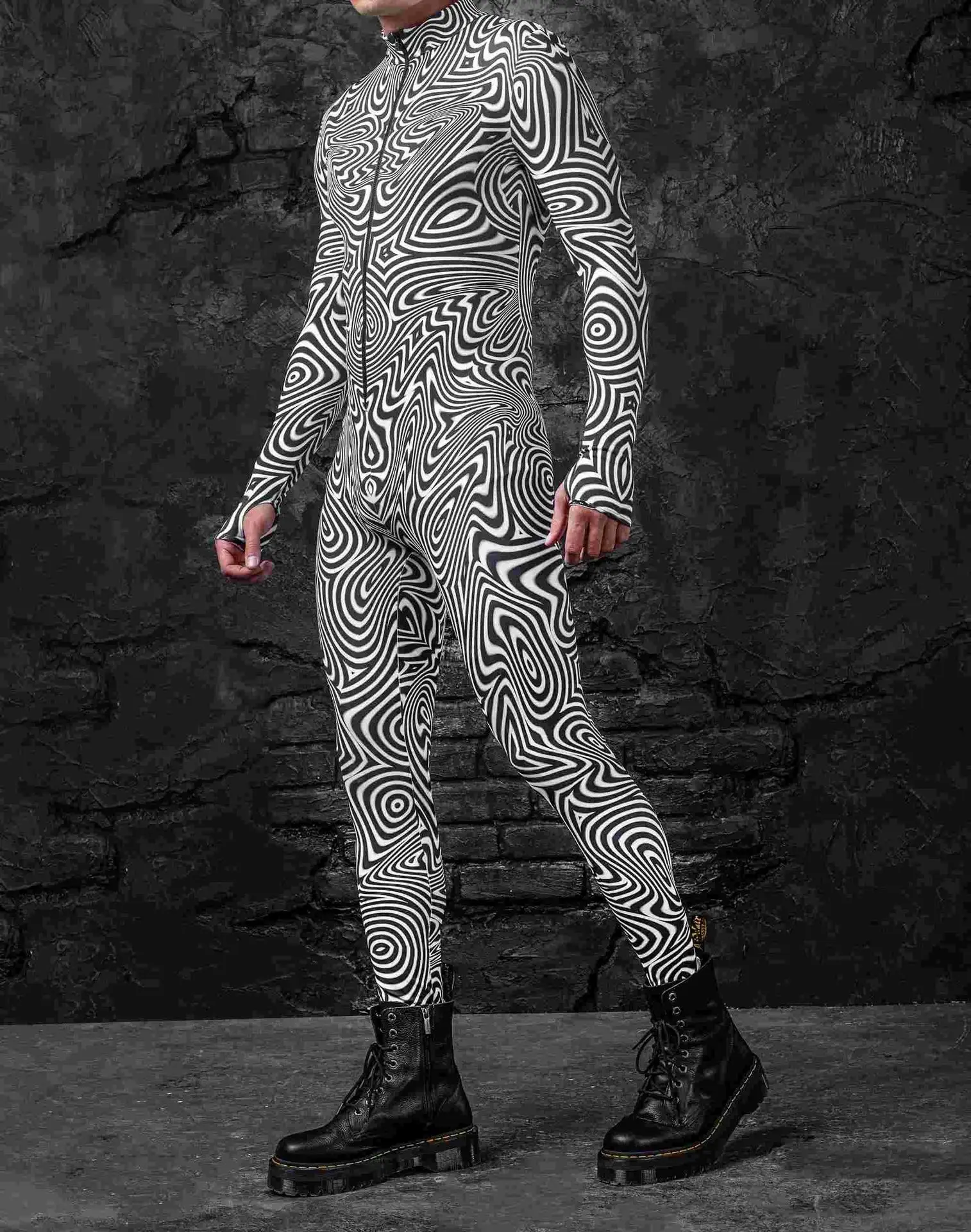 Bunte Mechanische Muskel-Tights Herren Jumpsuit Punk Cosplay Kostüm Bodysuit Party Festival Zentai Radsportbekleidung – Detail 14