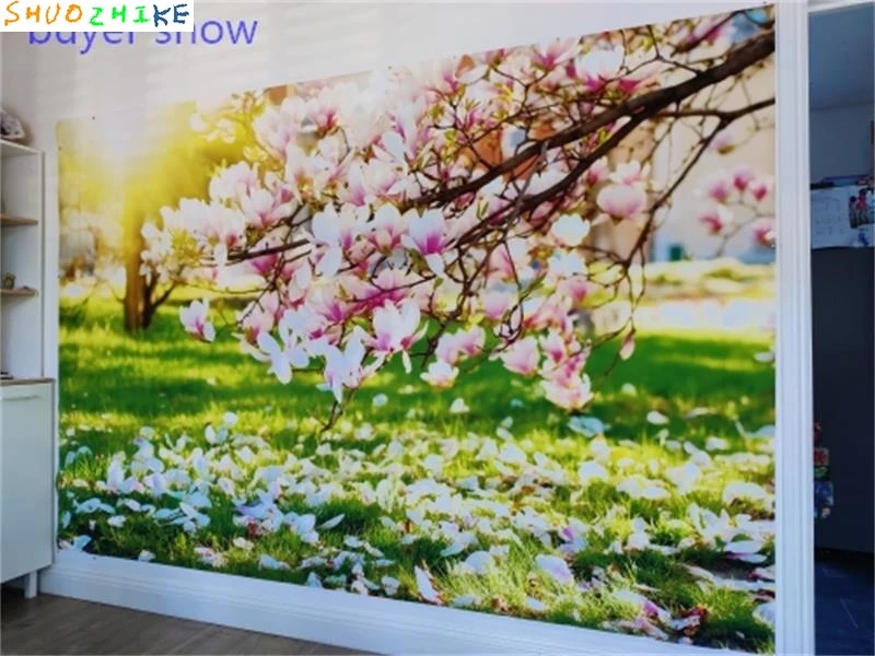 Весенние фоны Цветущие цветы Трава Виноградная лоза Парк Сад Живописные фотографии Фоны Фотосессия Фотостудия