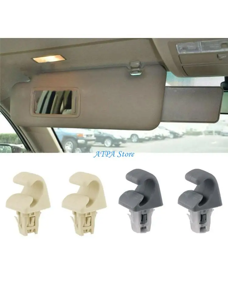 

U13C 1 Pair Sun Visor Clip Hook Bracket Interior Trim Fastener Clip for Camry-Matrix