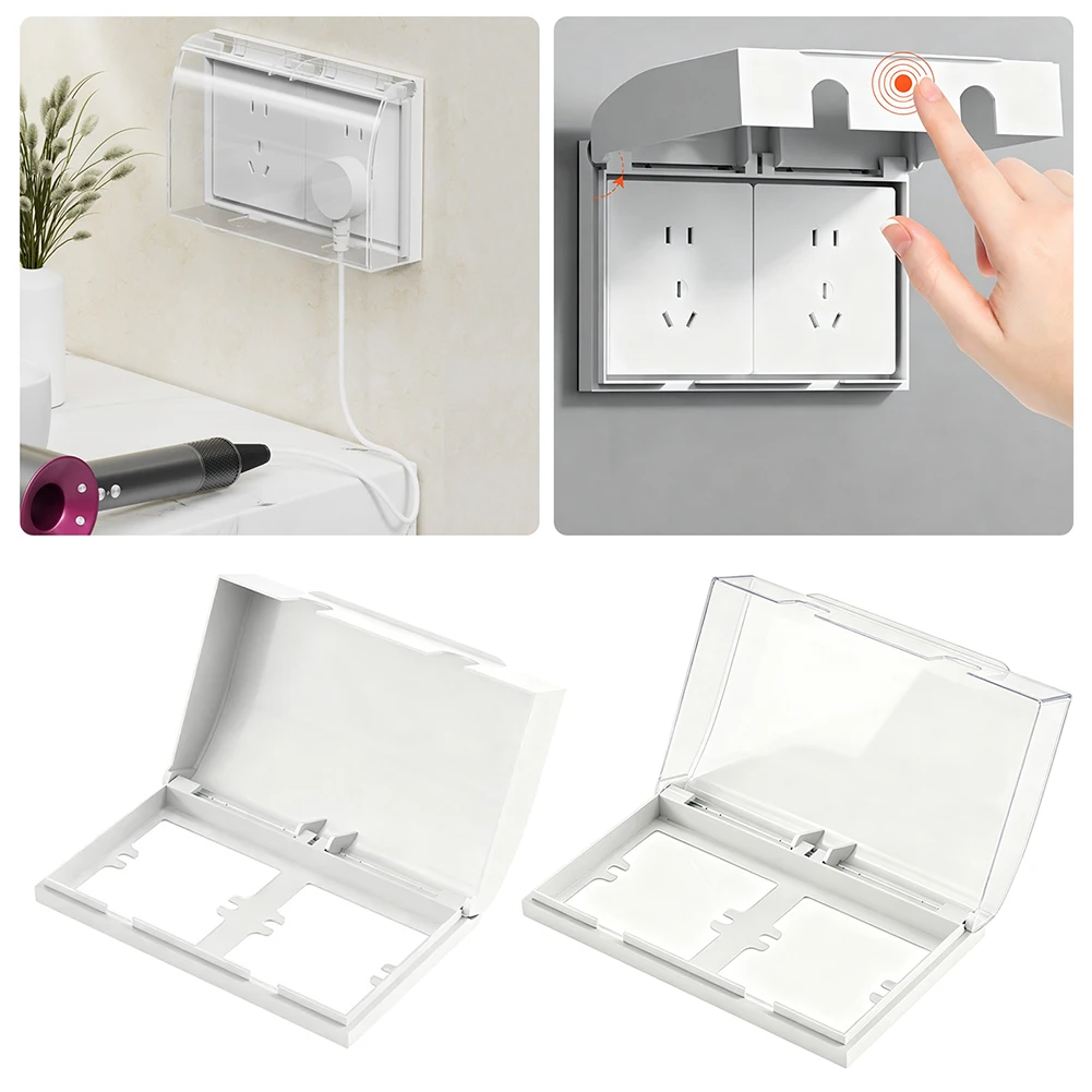 Waterproof Outlet Cover For Double 86 Type Switches Wall Switches Protector Box,Bathroom Switch Waterproof Protective Case