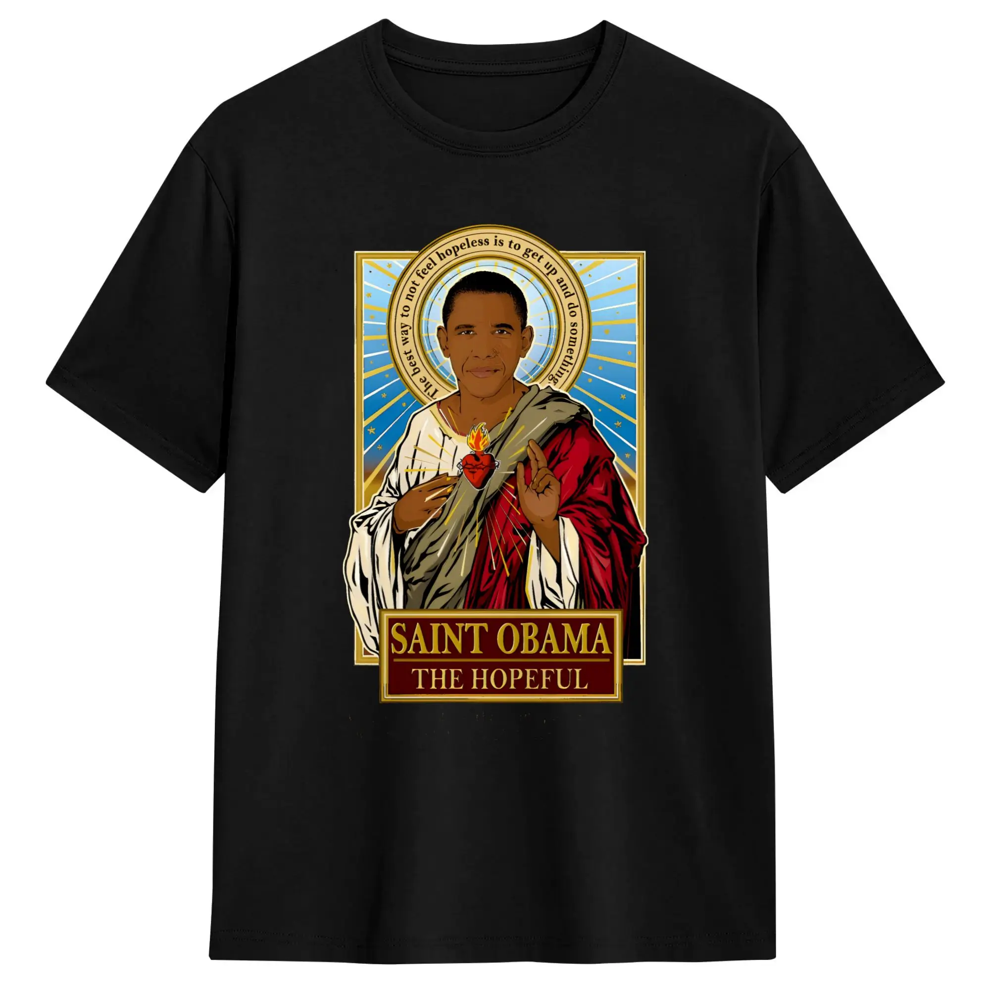 Повседневная футболка Summer Saint Obama, оригинальные футболки, хлопковая футболка для мужчин, забавный дизайн в стиле Y2K, футболки с короткими рукавами
