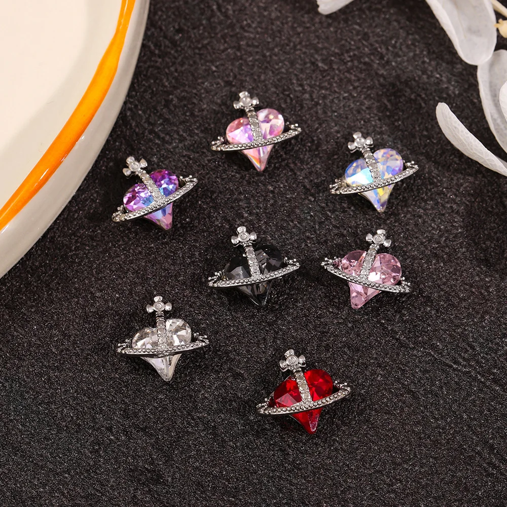 

10pcs Flat Nails Charm Rhinestones Silver/Gold Nail Accessories Professional Charm Zirconia Diamond Luxury Parts DIY