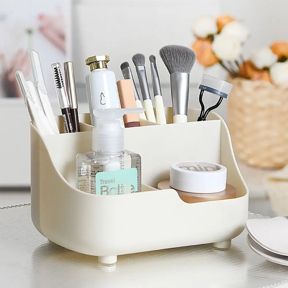 Cute Multifunctional Pen Holder Plastic 5-grid Large Capacity Makeup Brush Holder Pen Container Students
