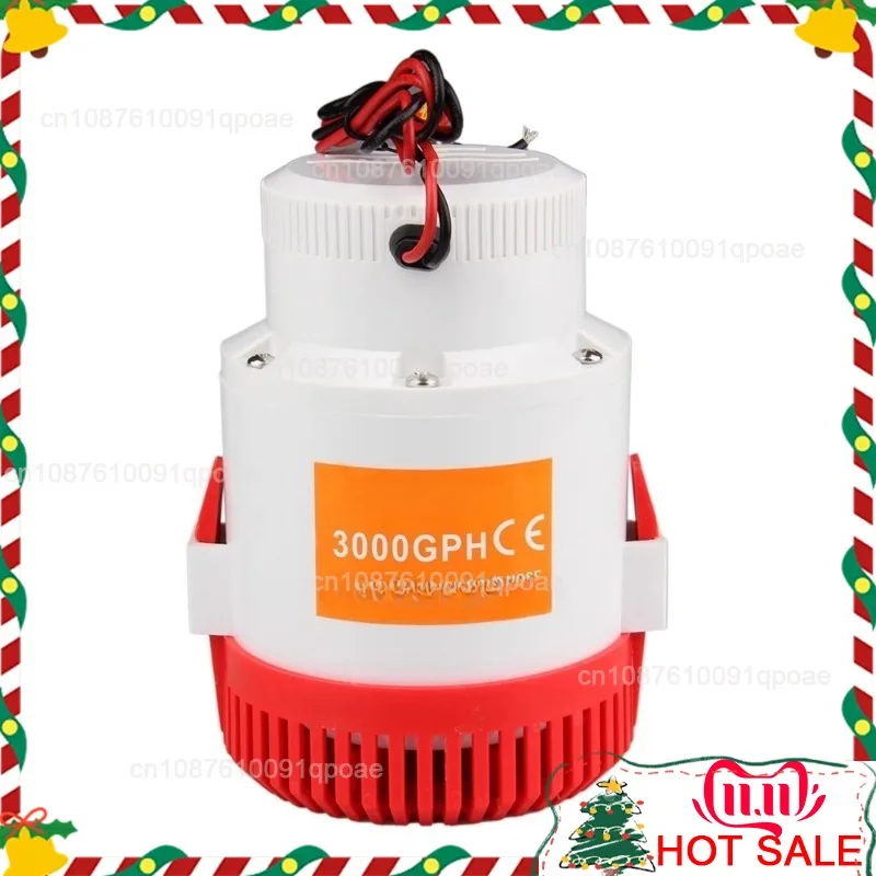 Large Water Outlet DC Small Water Pump 12/24V Bilge Waterproof Drainage Pump 1500/2000/3000GPH