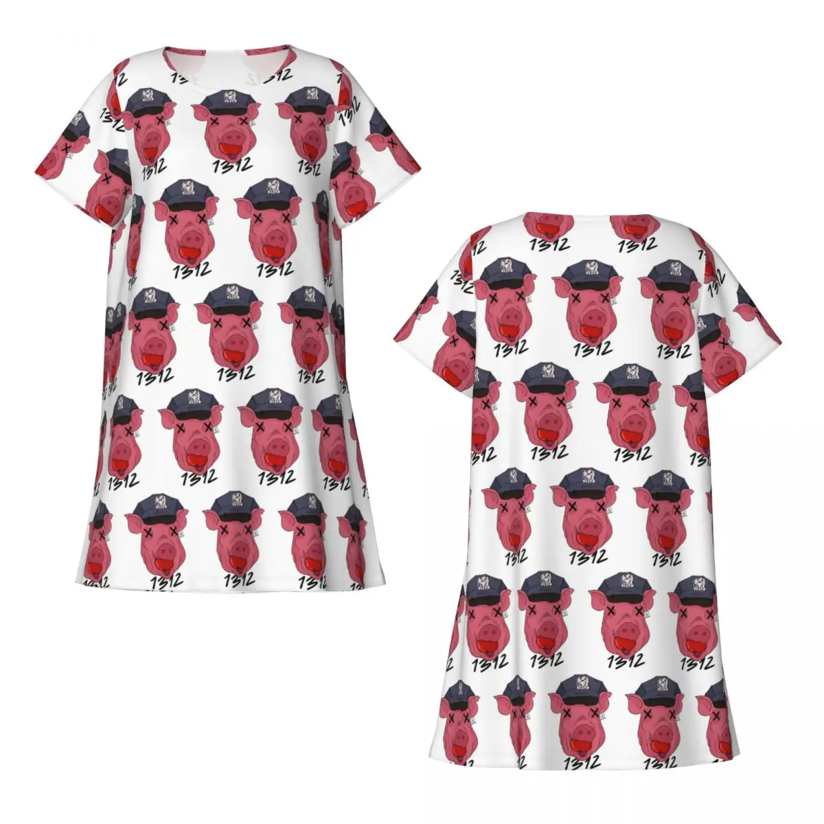 Custom 1312 Short Sleeves Nightdress For Sleeping Sleepshirts Women Short Sleeve Nightgowns Loose Pajama Dress