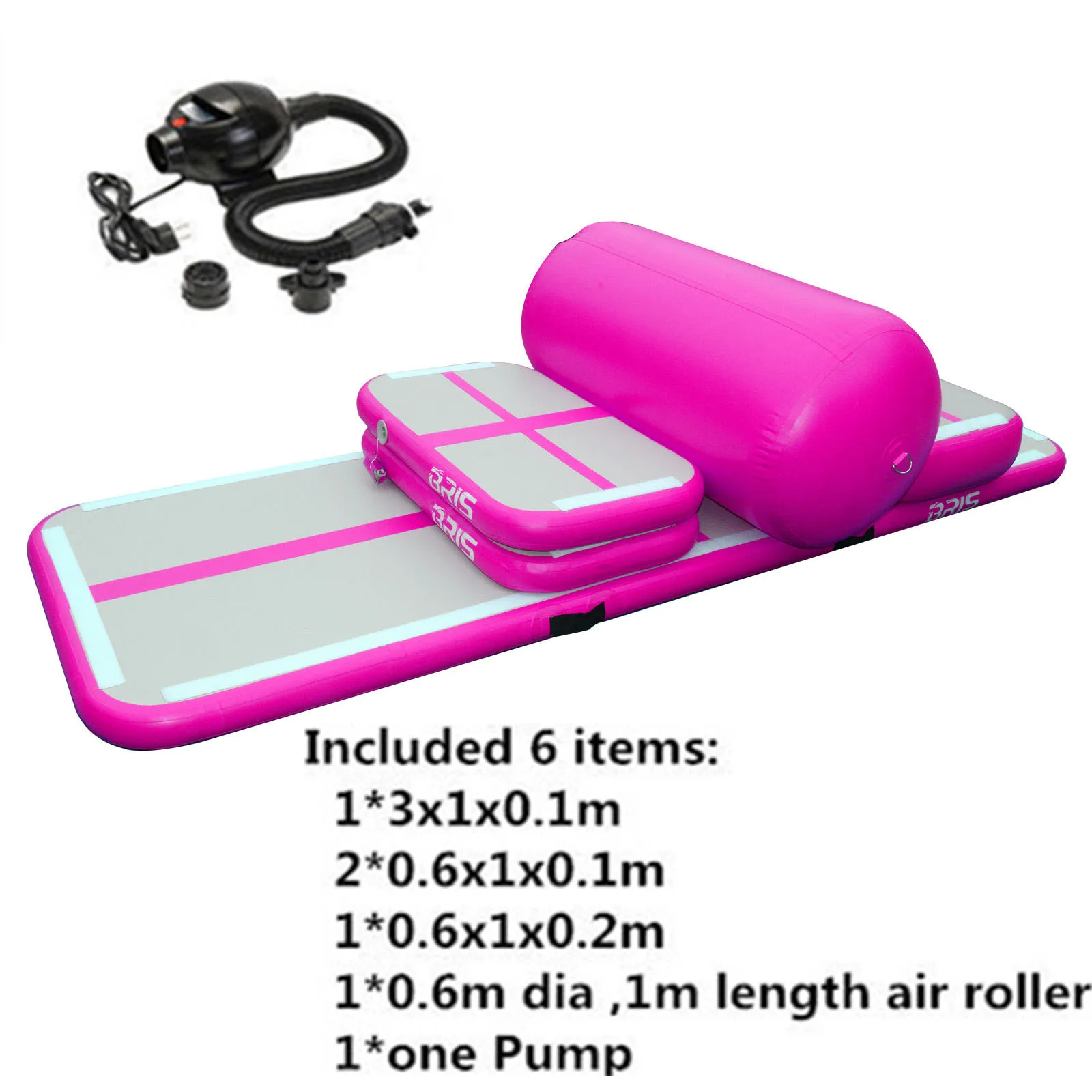 จัดส่งฟรี 6 ชิ้นชุดขนาดเล็ก Airtrak Inflatable Air Tumble Track Inflatable Gym Mat Inflatable Air Track ฟรีหนึ่งปั๊ม