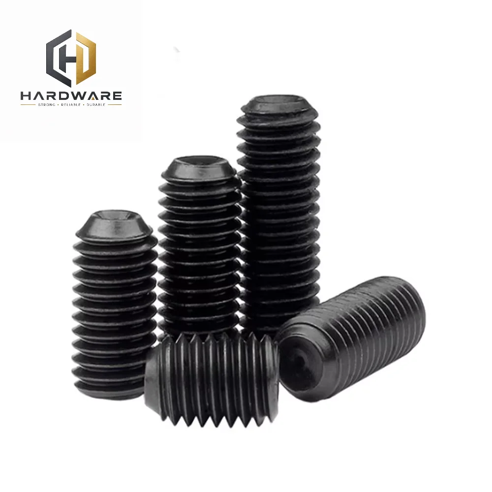 10pcs/lot Headless Cup Point Set Screw M2 M2.5 M3 M4 M5 M6 M8 M10 Carbon Steel Hex Socket Set Screw Hardness 12.9 GRADE