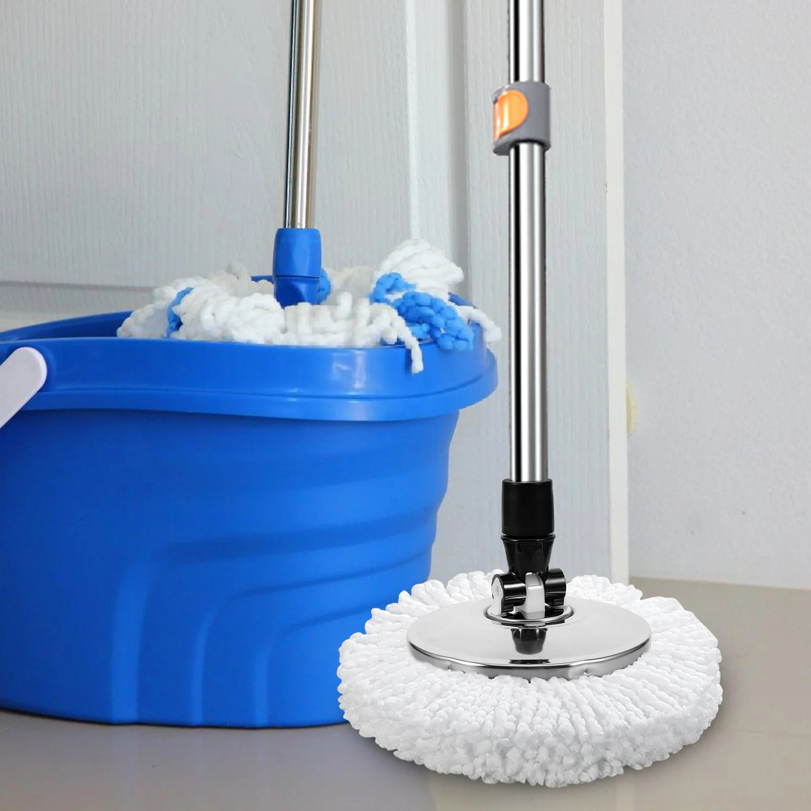 

Rotary Mop Head Replacement Heavy Duty Stainless Steel Base Cloth Attachment Universal Parts Home Cleaning Supplies