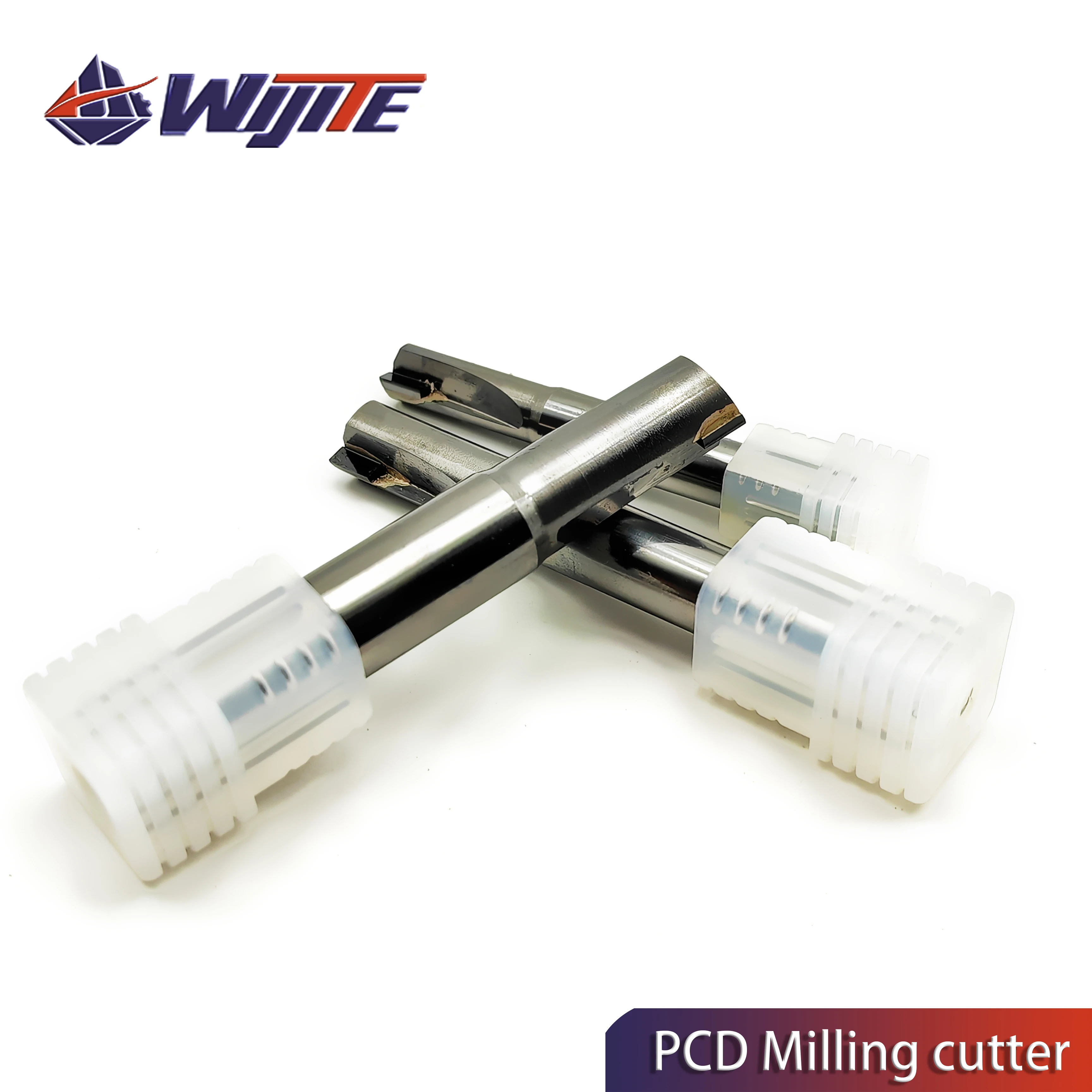 Cortador de Fresagem de Diamante Pcd Carbon Fiber Glass Fiber Bakelwood Processing Tool Cnc Die-cast Aluminum End Milling Cutter