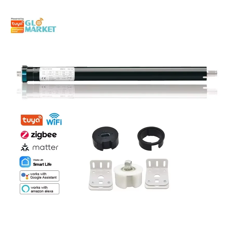 

Glomarket Tuya Wi-Fi моторизованные рулонные шторы затемняющие моторные подъемные шторы приложение удаленная умная штора автоматические рулонные шторы