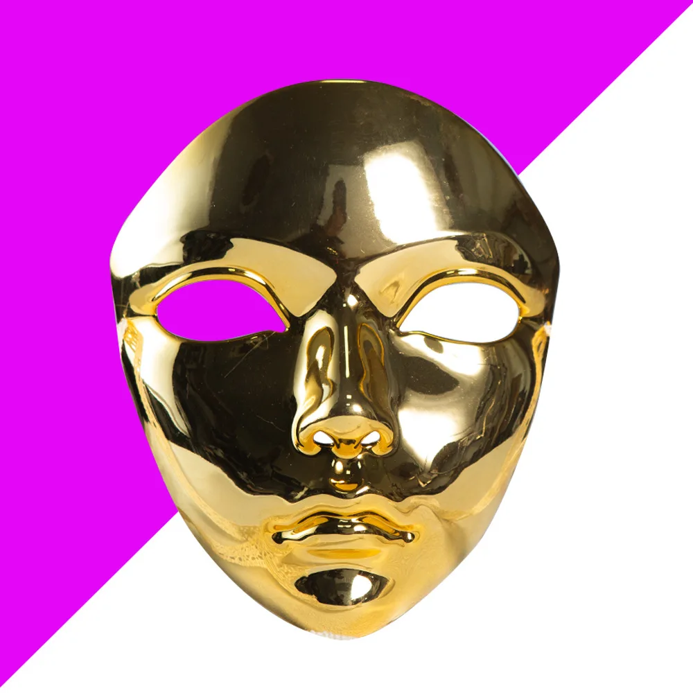 Masquerade Mask Metallic Color  Halloween Mask Full Face  For Women Men Cosplay Masquerade Costume Accessories