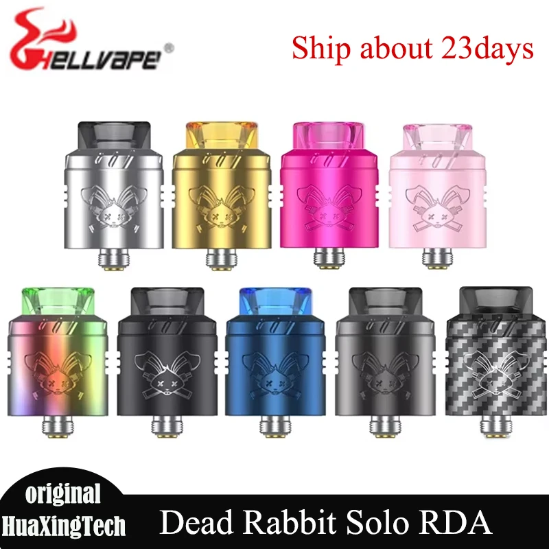 Atomiseur Original Hellvape Dead Rabbit Solo RDA 22mm de diamètre, bobine unique, double flux d'air, vaporisateur de Cigarette électronique à filetage 510