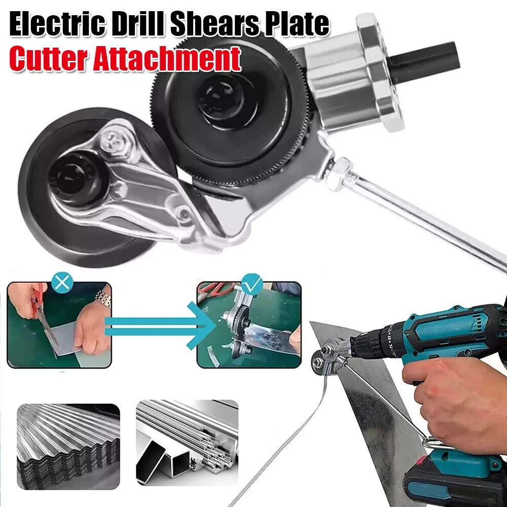 Electric Drill Convert Shears Plate Cutter Metal Sheet Cutter Tool Free Cutting Tool Nibbler Sheet Metal Cut Electric Scissor