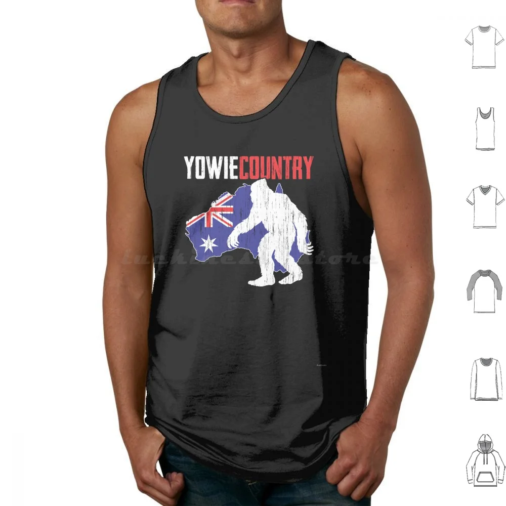 Yowie Country ( Flag ) Tank Tops Vest Sleeveless Yowie Country Yowie Sasquatch Dustbrain Dustbrain Design Squatch Assie