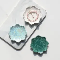 1PCS Ceramic Ring Dish Jewelry Dish Holder Small Trinket Tray Plate for Earrings Rings Necklaces Keys Gift for Mom Friend Sister