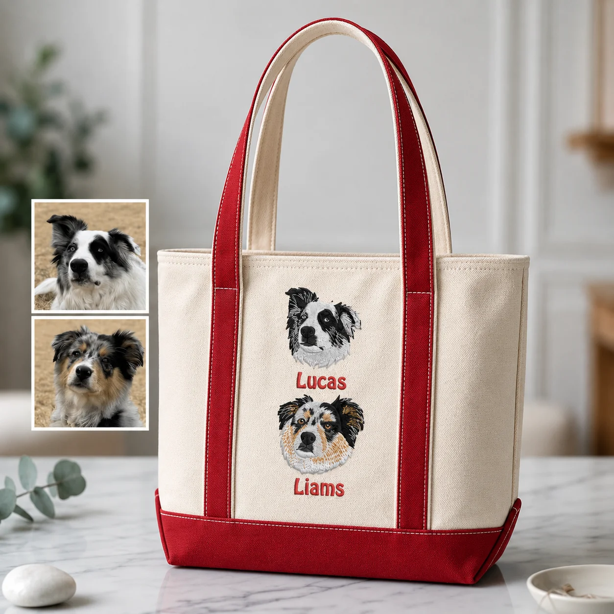 custom-tote-bag-personalized-pet-portrait-from-photo-dog-mom-canvas-large-capacity-reusable-for-women-travel-gift
