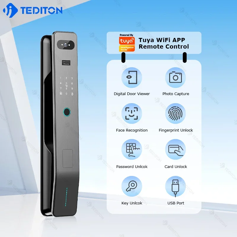 locksmith supplies cerradura inteligente tuya gate exterior main keyless wifi doorbell camera fingerprint biometric door lock