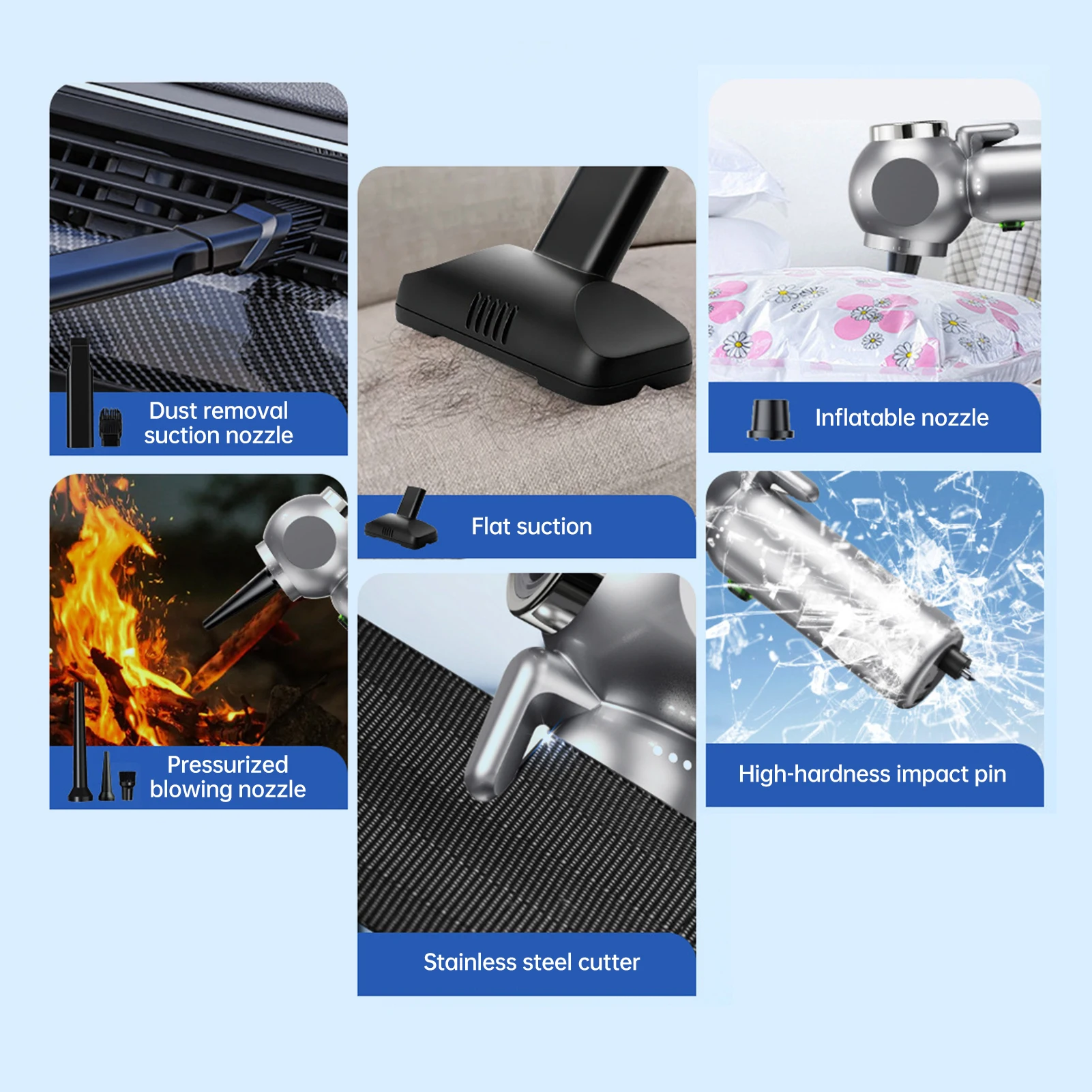 Auto Stofzuiger Draagbare 2in1 Draadloze 16000PA Air Duster Sterke Zuigkracht Handheld Draadloze Voertuig Stofzuiger voor Thuis Auto