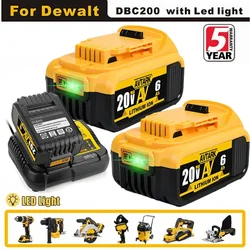 2024 Upgrade 20V 6.0Ah 8.0Ah DCB200 Replacement Li-ion Battery for DeWalt MAX DCB205 DCB201 DCB203 power tool Batteries