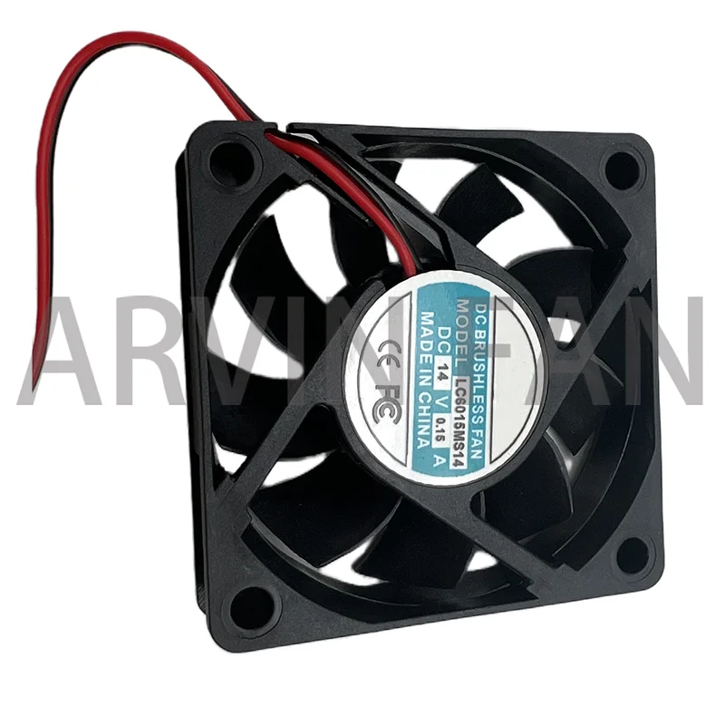 LC6015MS14 DC14V 0.15A 6015 6CM 2-wire Cooling Fan