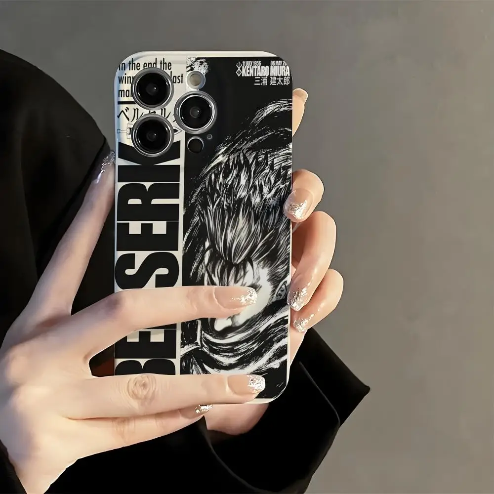 

Berserk Phone Case Film Korean INS for iPhone 16 15 14 13 12 11 Pro Max Plus Luxury Cover