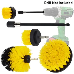 3Pcs/Set Electric Scrubber Brush Drill Brush Kit Plastic Round Cleaning Brush For Carpet Glass Car Tires Nylon Brushes 2/3.5/4in