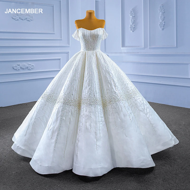 Crystal Prom Dresses Long Evening Elegant  Women'S Evening Dress Short Sleeves Ball Gown Dresses For Veiled Women suknia ślubna