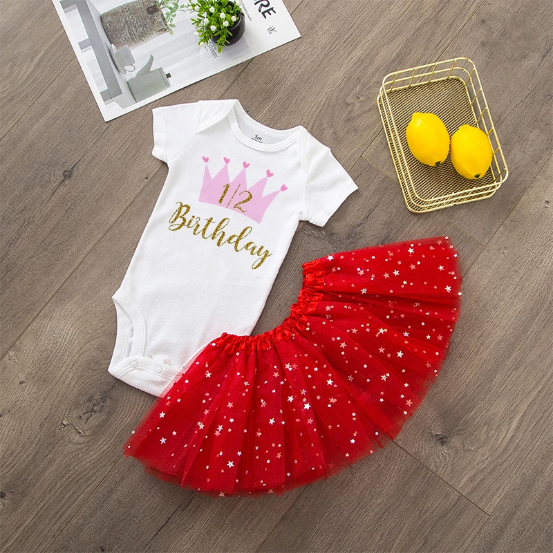 It's My 1/2 Birthday Baby Girls Birthday Outfit Cake Smash Outfit Birthday  Party Shirt Tutu + Baby Bodysuits Dress Set Clothes - AliExpress 1501